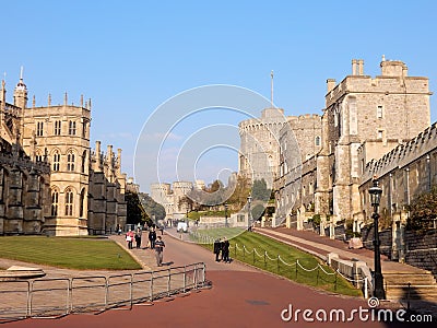 Royal palace Windsor Castle - Lower Ward - Windsor - England - United Kingdom Editorial Stock Photo